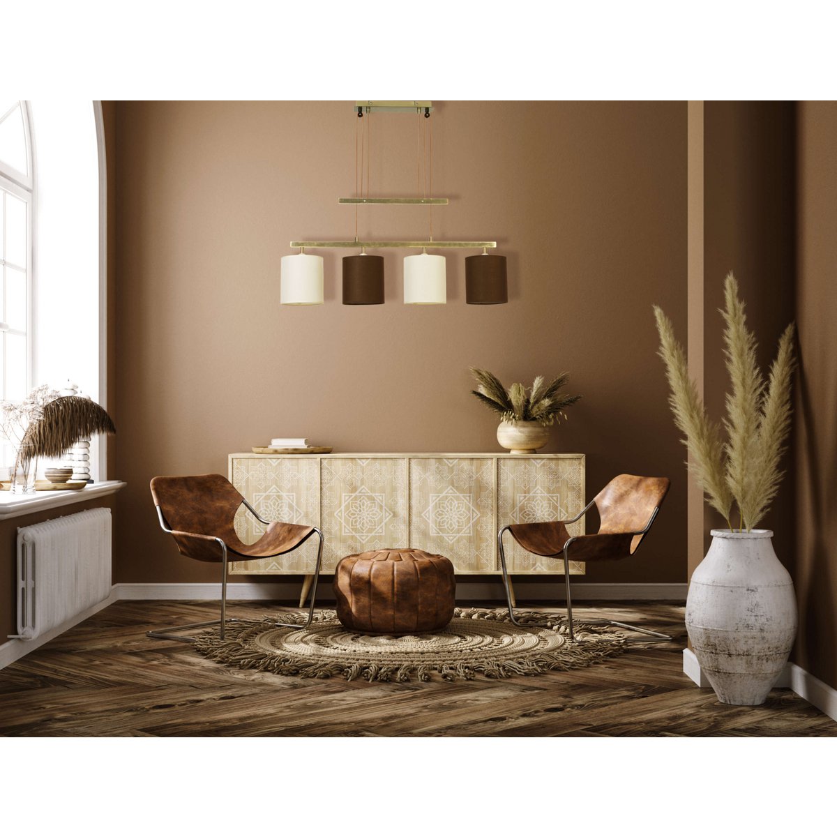 Timeless Artisan Pendant Lamp in Brown and Beige Luxury Design