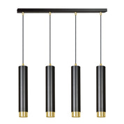 Black Gold Steel Cylindrical Luxury Pendant Lamp