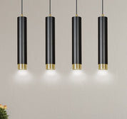 Black Gold Steel Cylindrical Luxury Pendant Lamp