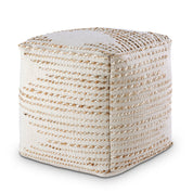 Cotton & jute cube pouf