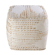 Cotton & jute cube pouf