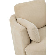 Chélu Luxe Swivel Armchair – Beige Textile & Wood