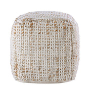 Jute & wool cube pouf