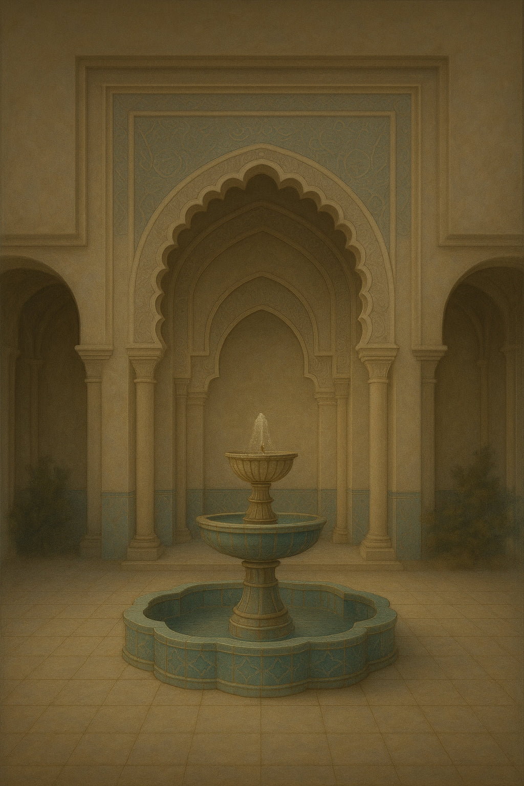 Turquoise Fountain - Classic Wall Art