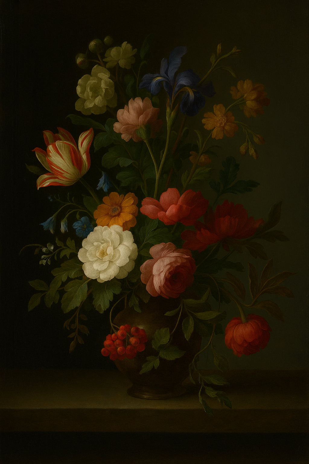 Crimson Bouquet - Classic Wall Art