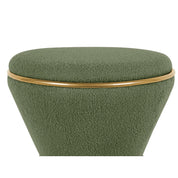 Gustar pouf in soft green fabric