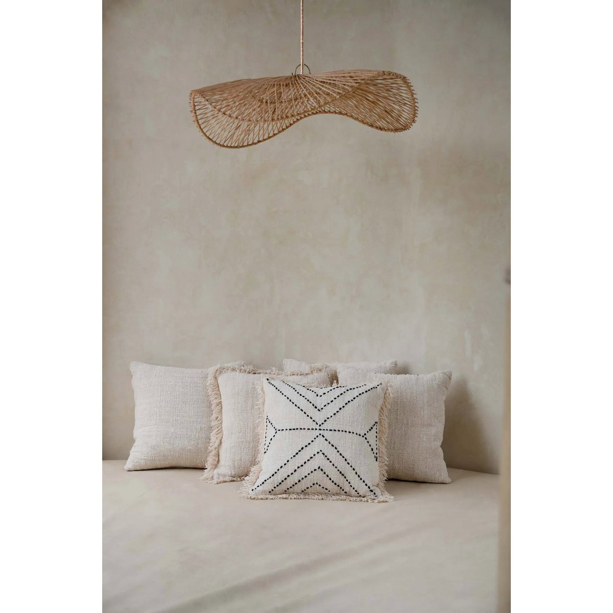 De Tribal Kussenhoes - Natuurlijk Zwart