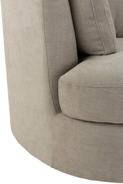 Chélu Luxe Swivel Armchair – Grey Textile & Wood