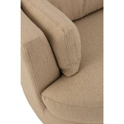 Chélu Luxe Swivel Armchair – Warm Beige Textile & Wood