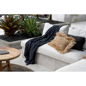 Het raffia -kussendeksel rechthoekig - natuurlijk - 30x50