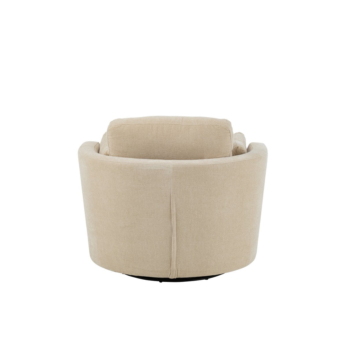 Chélu Luxe Swivel Armchair – Beige Textile & Wood