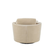 Chélu Luxe Swivel Armchair – Beige Textile & Wood