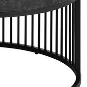 Veyla ribbed black coffee table