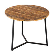 Ambachtelijk samengestelde luxe ronde bijzettafel in massief houten design