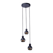 Handgemaakte luxe hanglamp in zwart en goudkleurige afwerking
