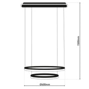 Handgemaakte luxe LED-hanglamp in zwart en zandkleurig design