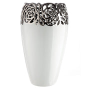 Rose of eternity white ceramic vase