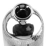 Silver rhythm ceramic vase