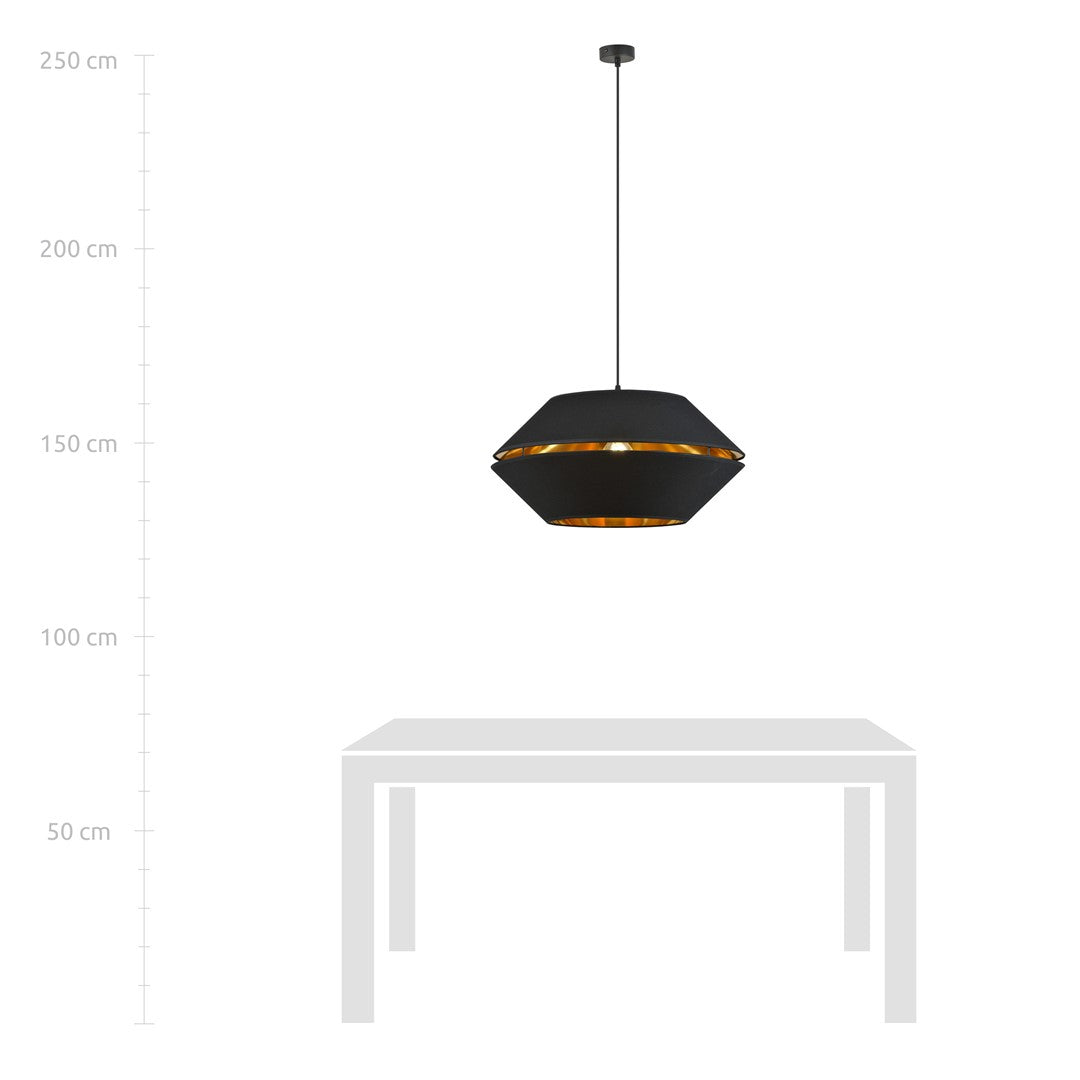 LUNOR 1 Black Gold Pendant Lamp