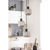 Handmade Black Metal and Glass Ceiling Lamp - Timeless Design