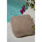 Comfy beige cotton pouf