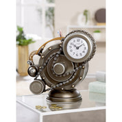 CADA legacy silver round metal table clock