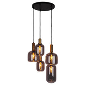 Tijdloze handgemaakte ambachtelijke hanglamp - Premium zwart glas