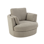 Swivello Luxe draaifauteuil – Grijs textiel & hout