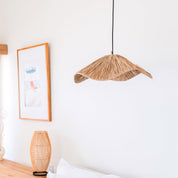 Luxe handgemaakte raffia hanglamp - Artisan plafondlamp