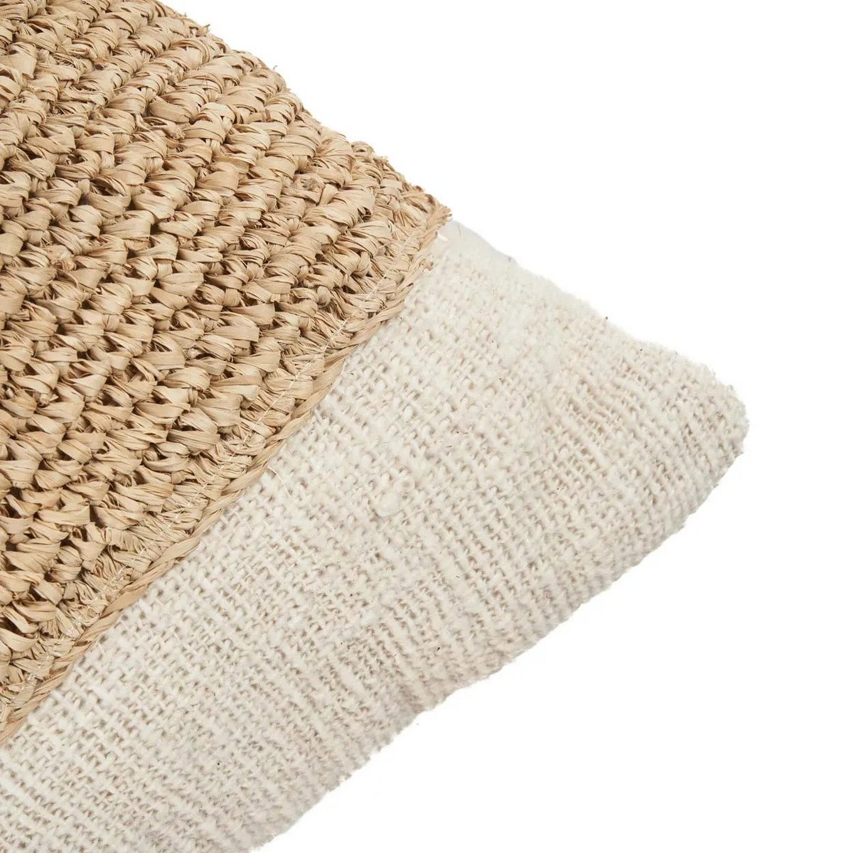 De Raffia Stempel Kussenhoes - Natuurlijk