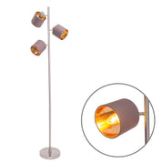Handgemaakte luxe metalen staande lamp met ambachtelijke stoffen kappen