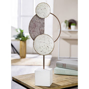 Circles of harmony white metal sculpture