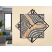 Incavo black and natural metal wall clock