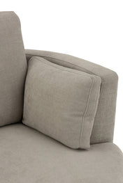 Chélu Luxe Swivel Armchair – Grey Textile & Wood