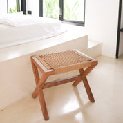 Eco cross brown wood stool