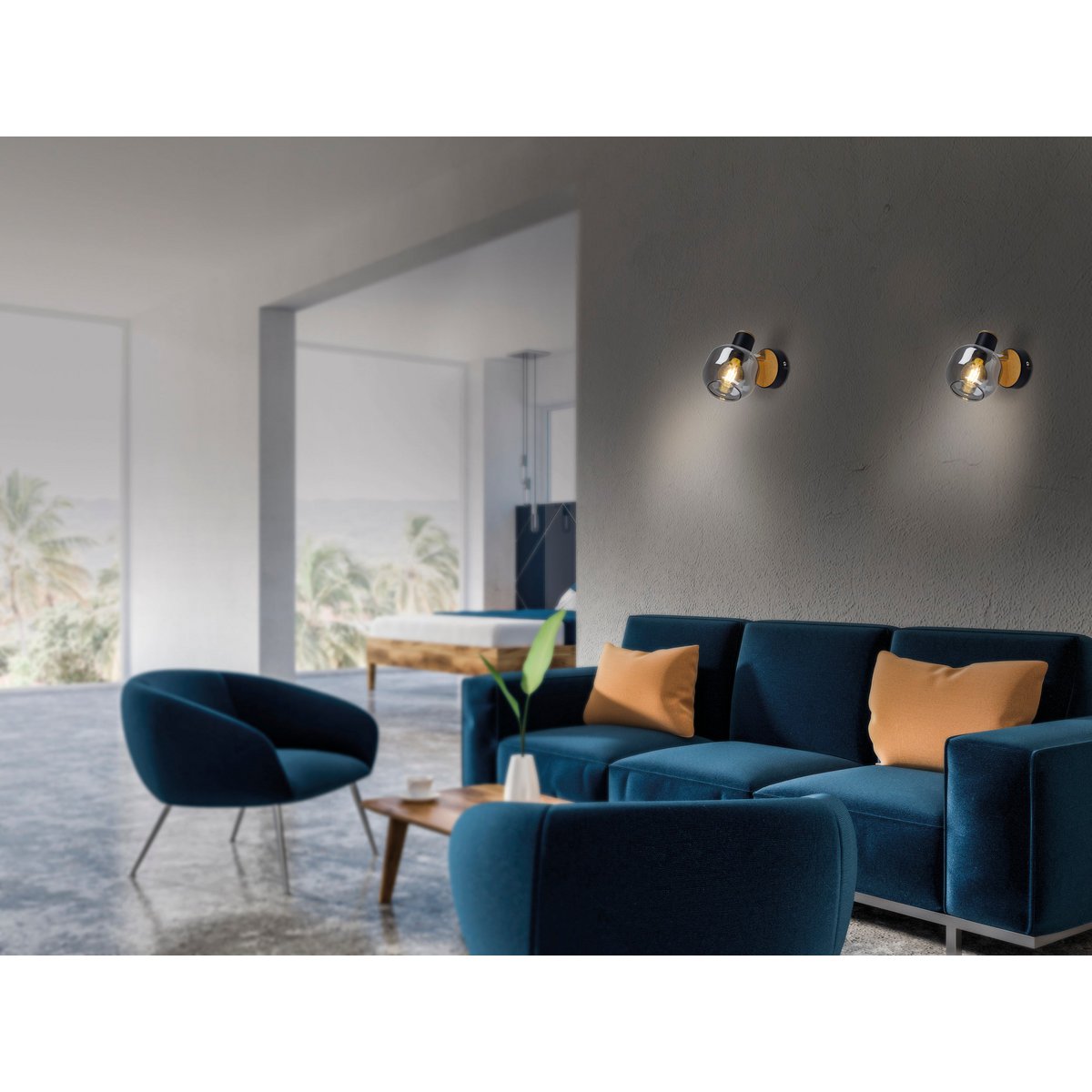 Handgemaakte Fumoso glazen wandlamp - Tijdloos ambachtelijk design