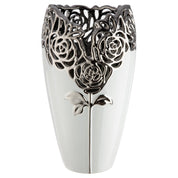 Rose of eternity white ceramic vase