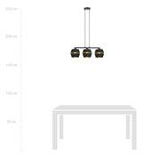 LUNOR 3 Black Gold Pendant Lamp