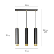 LYONN 3 Black Gold Pendant Lamp