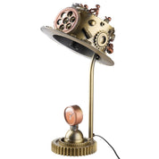 Steampunk hat silver metal table lamp