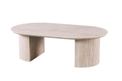 Elvyn ovaal salontafel met beige travertin