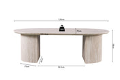 Elvyn ovaal salontafel met beige travertin