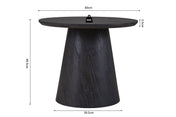 Mirel round side table – dark brown wood look