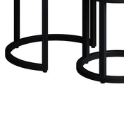 Varyn nesting side table set - warm wood & black metal