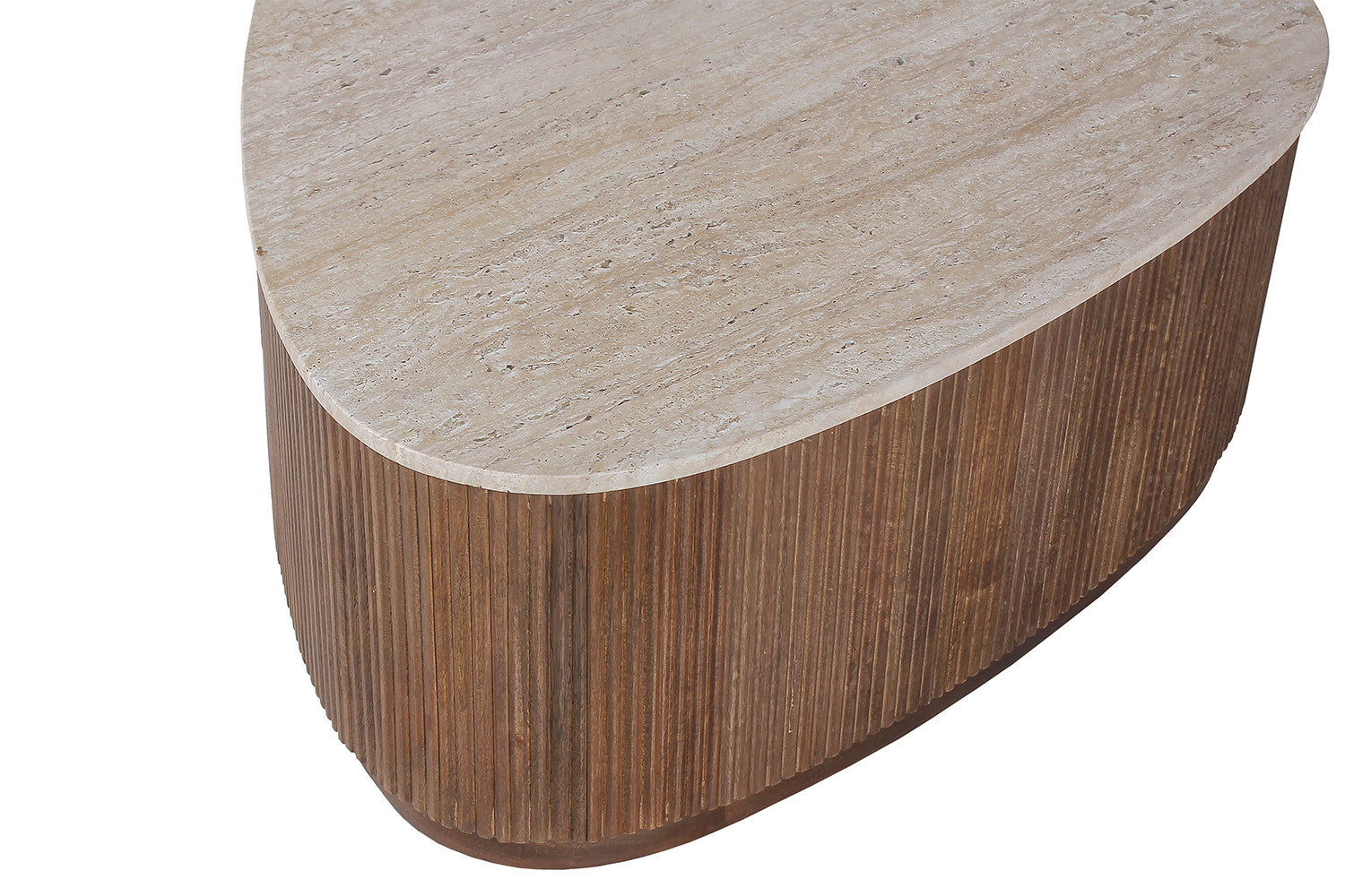 Eva mangohout salontafel - met Travertin Beige