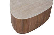 Eva mangohout salontafel - met Travertin Beige