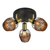 Luxury Handmade Artisan Ceiling Rondel in Black and Gold