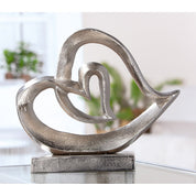 Heart of unity silver aluminium sculpture