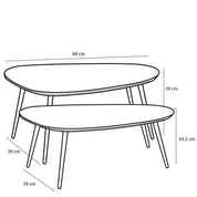 Handcrafted Recycled Wood & Metal Side Table Set (2 pcs)