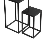 Maelis nesting side table set – black mango wood